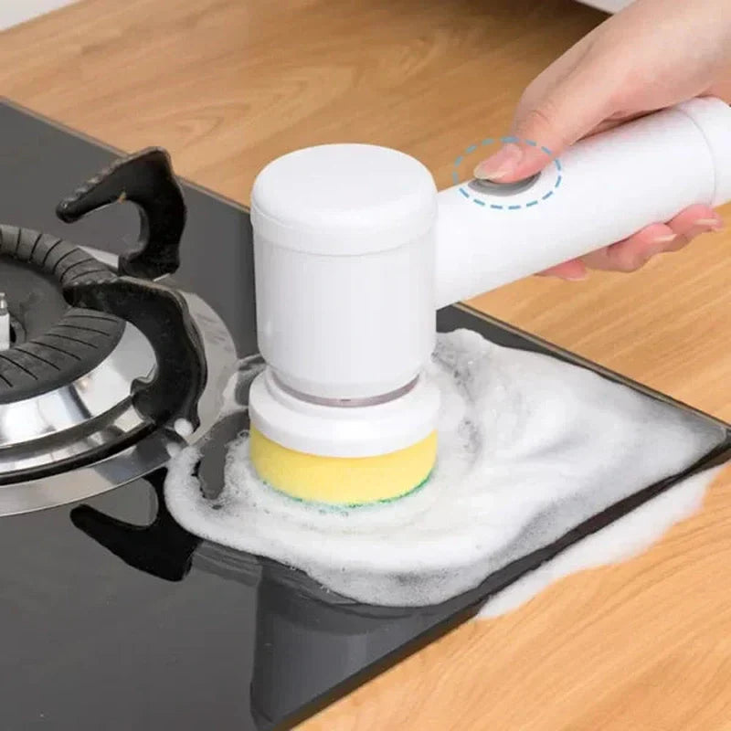 Mosrugs | PowerScrub | Compact Cordless Electric Scrubber with Brush Attachments