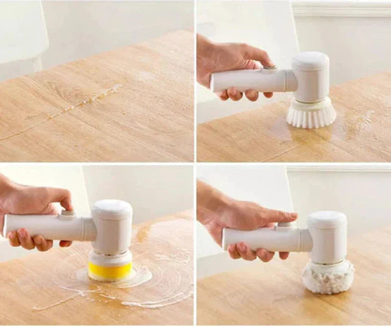 Mosrugs | PowerScrub | Compact Cordless Electric Scrubber with Brush Attachments