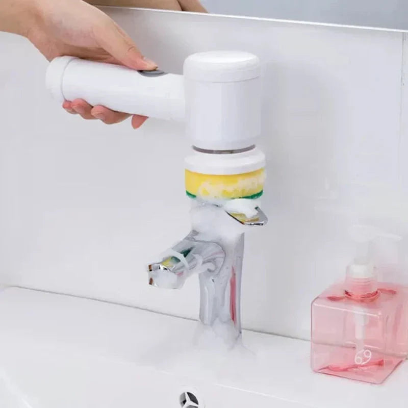 Mosrugs | PowerScrub | Compact Cordless Electric Scrubber with Brush Attachments