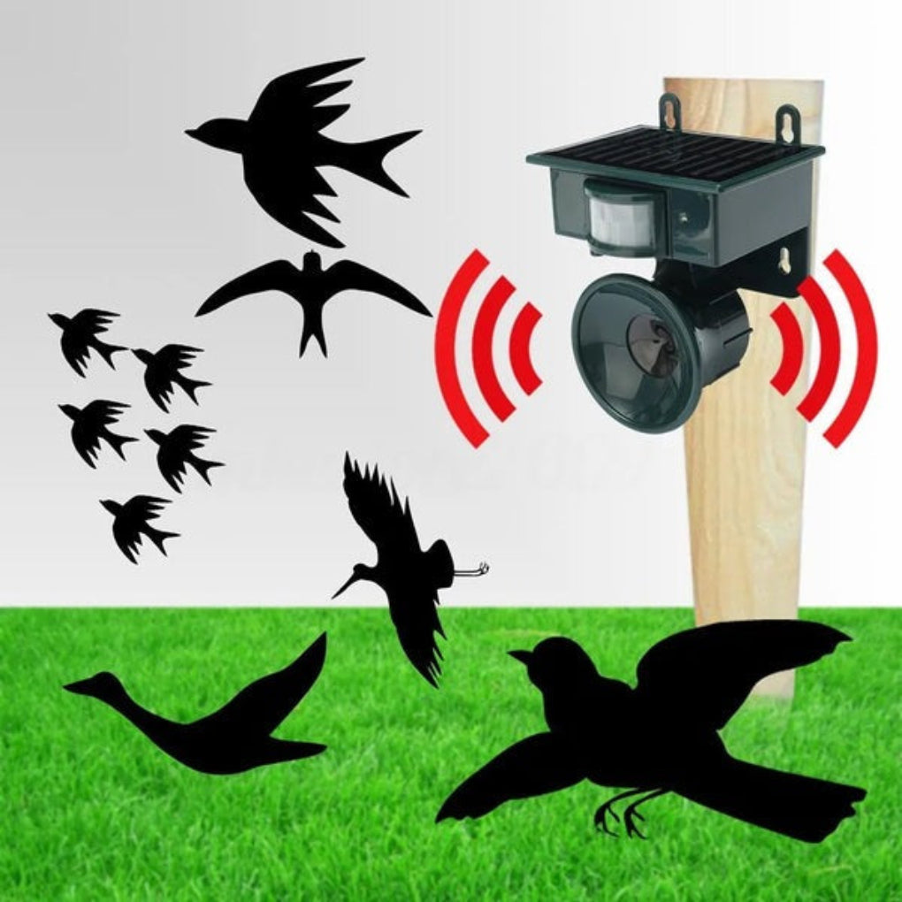 Mosrugs | TerraGuard – Weatherproof Solar Bird Repeller with PIR Motion Sensor & Natural Sound Deterrent