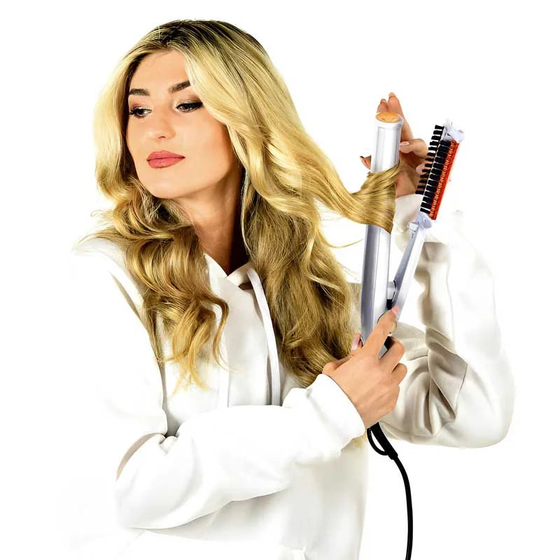 Mosrugs | Professional 2 in 1 Rotating Iron Hair Brush
