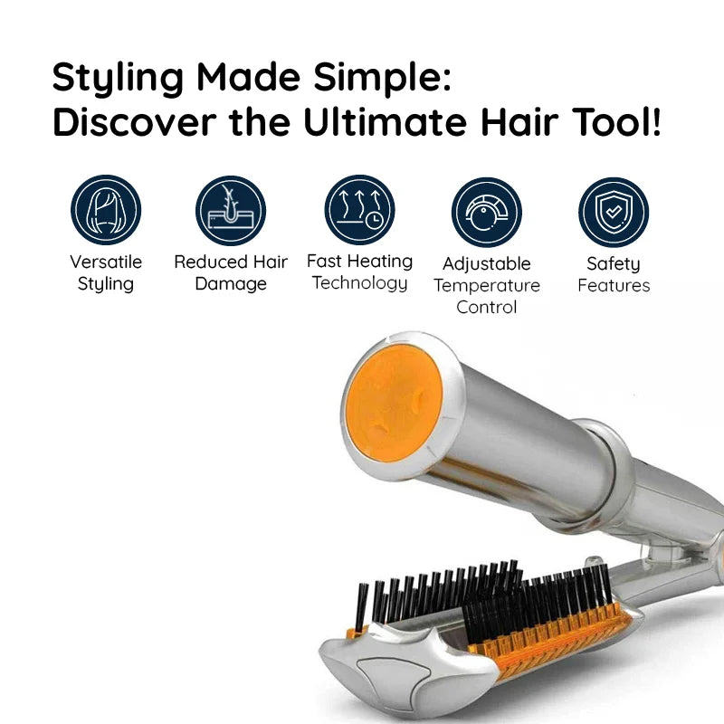 Mosrugs | Professional 2 in 1 Rotating Iron Hair Brush