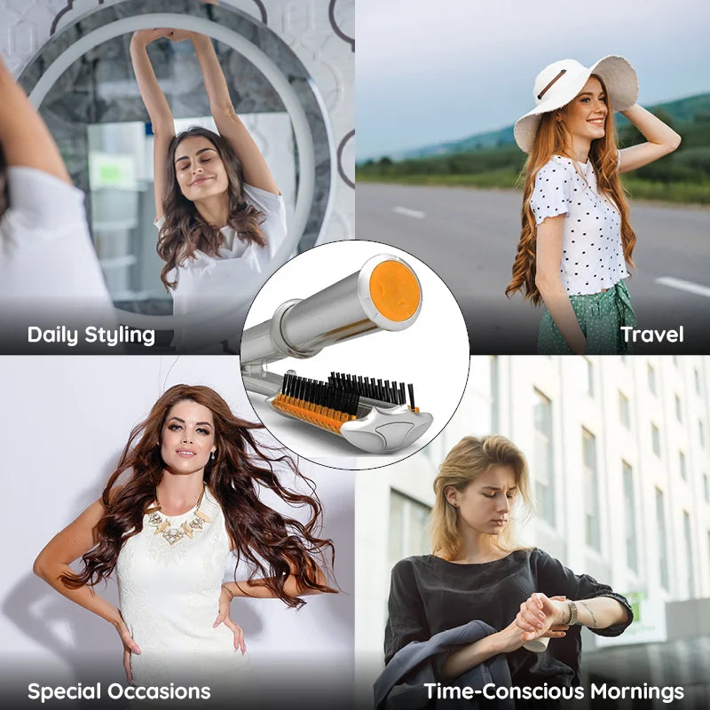 Mosrugs | Professional 2 in 1 Rotating Iron Hair Brush