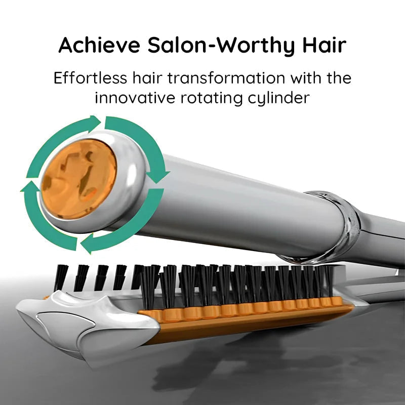 Mosrugs | Professional 2 in 1 Rotating Iron Hair Brush