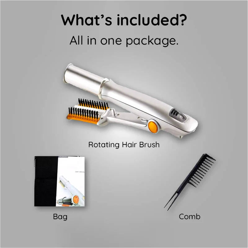 Mosrugs | Professional 2 in 1 Rotating Iron Hair Brush