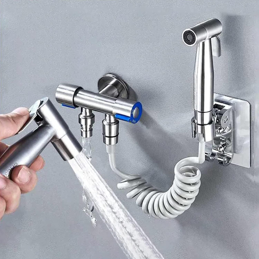 Mosrugs | PureMist Handheld Bidet Sprayer with Adjustable Water Flow – Stainless Steel Hygiene Kit