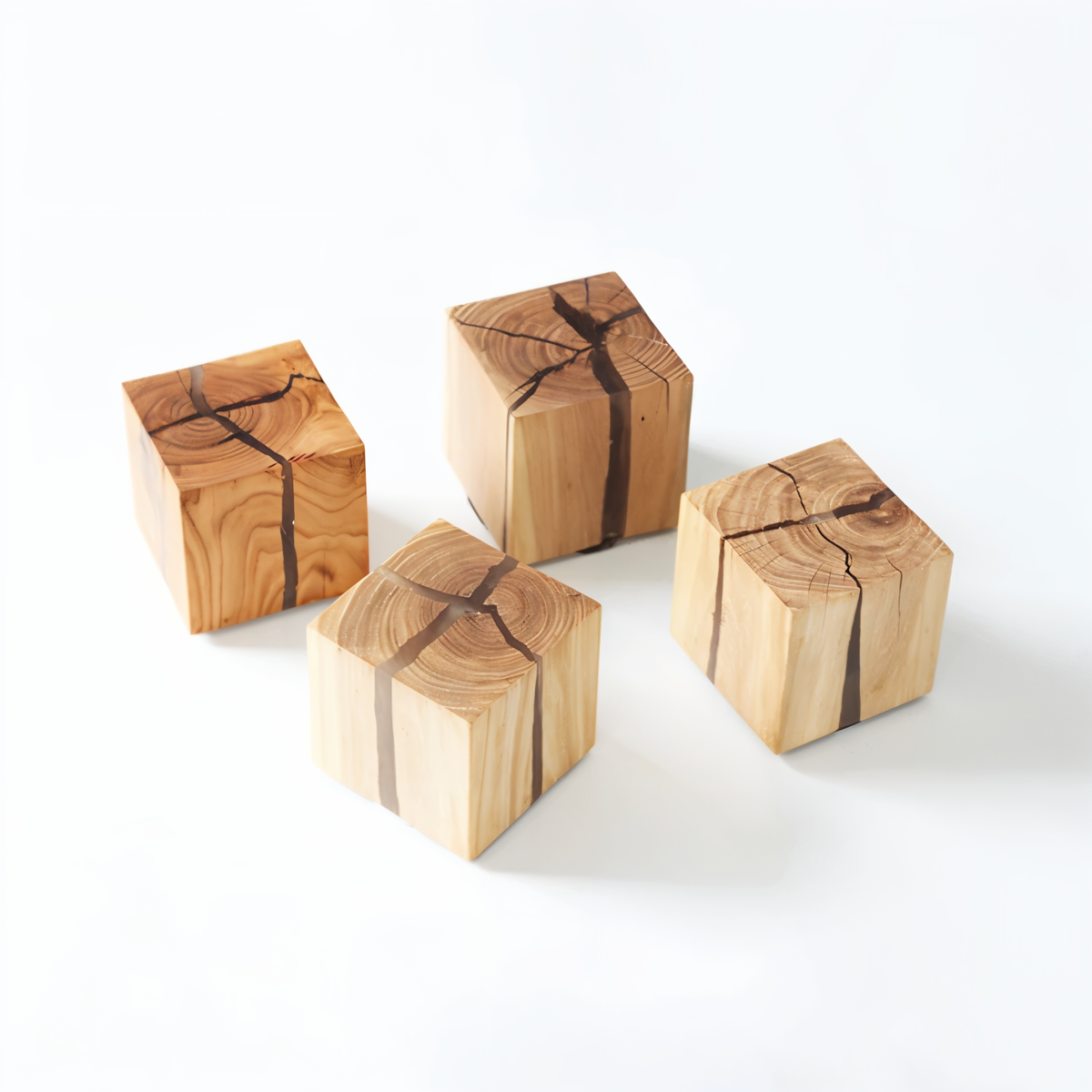 Mosrugs | QuadCrackle Wooden Wall Light – Handcrafted LED Wall Lamp with Artistic Crackle Design