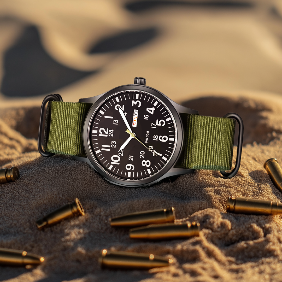 Mosrugs | Men’s Rugged Outdoor Watch – Waterproof Military-Style Stainless Steel Timepiece