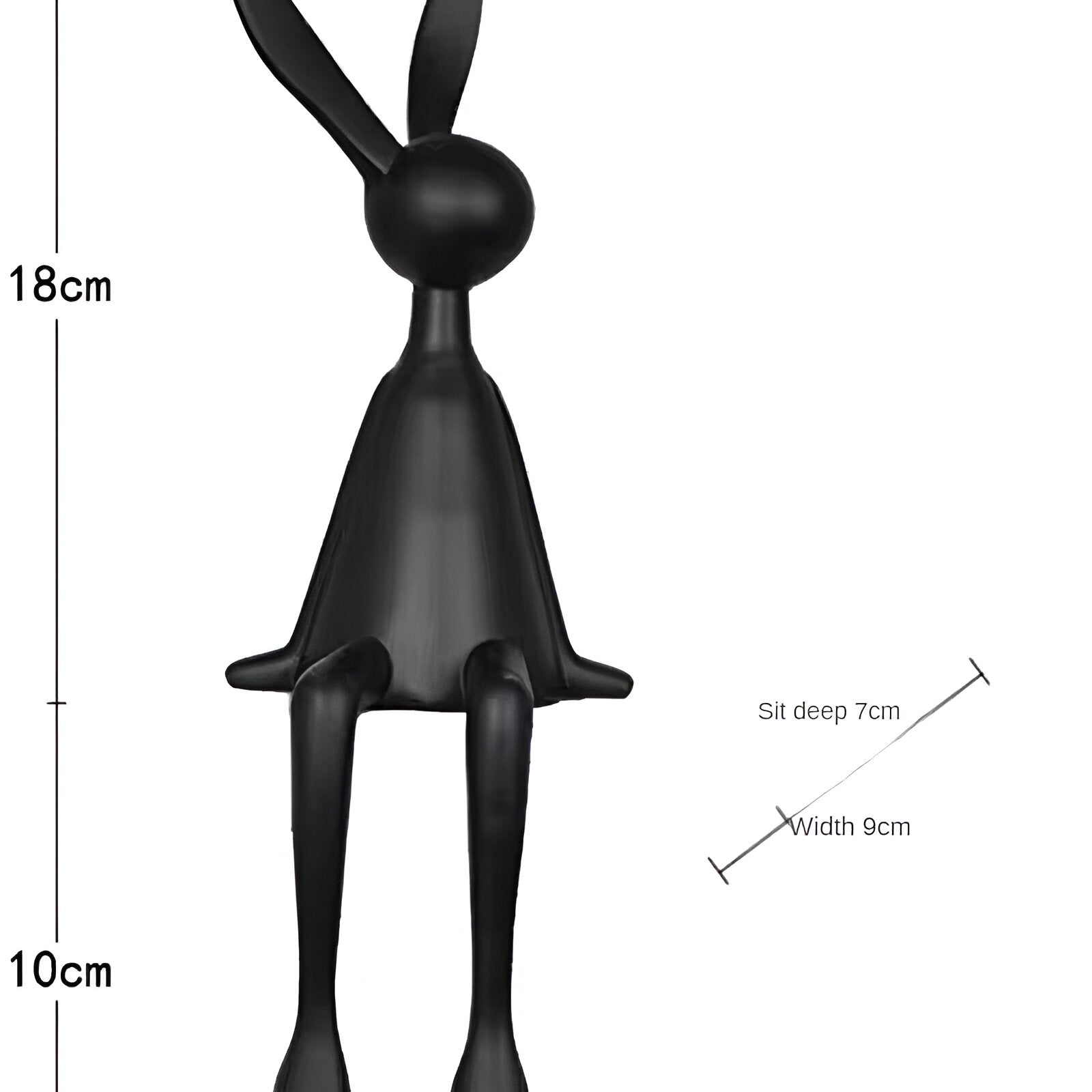 Mosrugs | ResinLux | Modern Resin Easter Bunny – Black, White, or Blue Sitting Rabbit Decoration