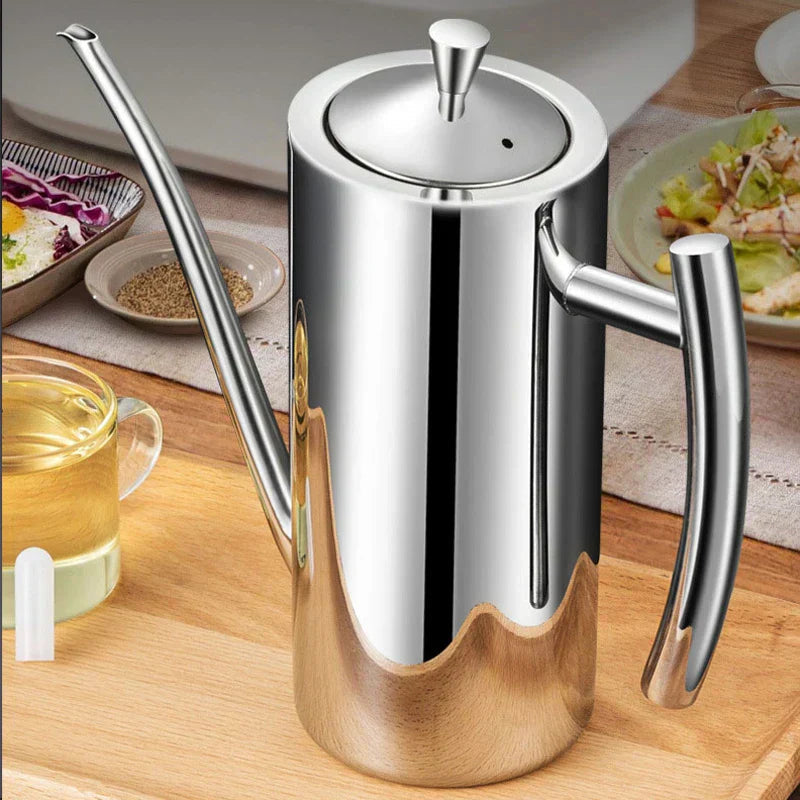 Mosrugs | Premium Stainless Steel Oil Dispenser Bottle – Leak-Proof Kitchen Oil Container for Cooking, Vinegar & Sauces