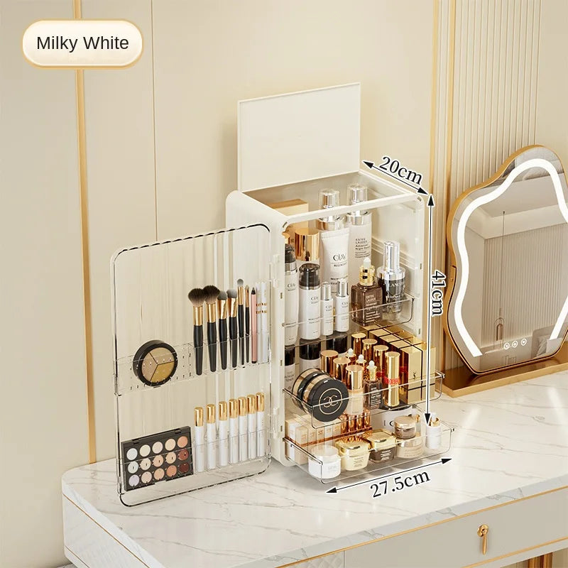 Mosrugs | Luxo Luxury Makeup Storage Box – Dust-Proof Cosmetic Organiser with Magnetic Door