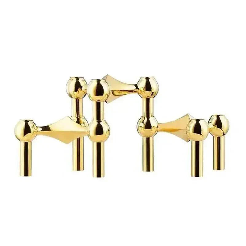 Mosrugs | Modern Molecular Metal Candle Holder – Nordic-Style Silver Candle Stand for Elegant Home Decor