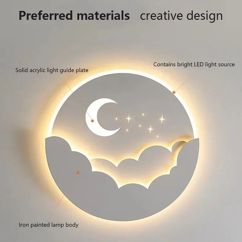 Mosrugs | Magical LED Wall Lamp – Moon & Stars Night Light