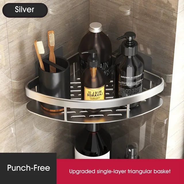 Mosrugs | Stylish & Practical No-Drill Shower Corner Shelf – Space-Saving Bathroom Storage Rack