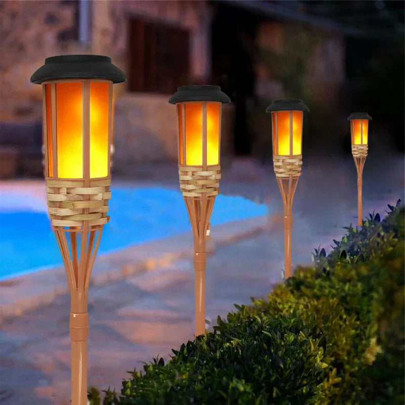 Mosrugs | 5-Piece Solar Torch Light Set – Flame Effect LED Garden Lights | Solar Powered & Weatherproof Outdoor Lighting