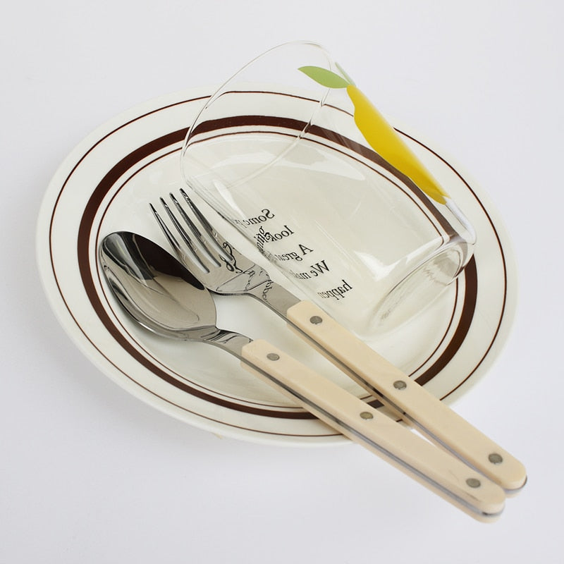 Mosrugs | 24-Piece Cutlery Set – Engraved Stainless Steel Flatware for 6 People