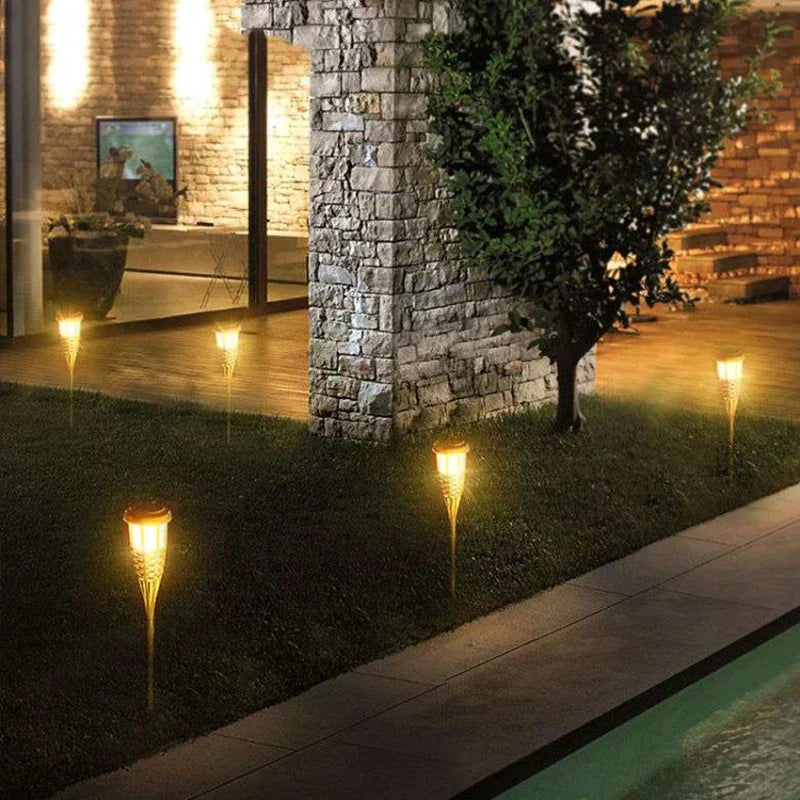 Mosrugs | 5-Piece Solar Torch Light Set – Flame Effect LED Garden Lights | Solar Powered & Weatherproof Outdoor Lighting