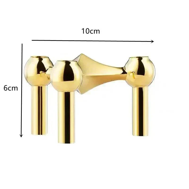 Mosrugs | Modern Molecular Metal Candle Holder – Nordic-Style Silver Candle Stand for Elegant Home Decor