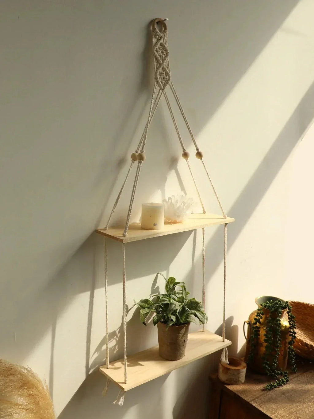 Mosrugs | BohoString - Macramé Wooden Wall Piece