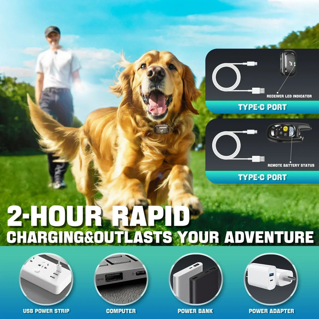Mosrugs | Dog Training Collar with Remote – Shock Lock, Sound & Vibration Modes, Waterproof, 1600ft Range