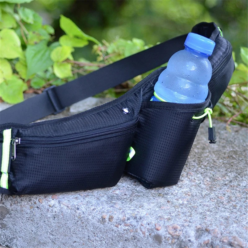 Mosrugs | RunEase Hydration Running Belt – Waterproof Waist Pack with Bottle Holder & Storage Pockets