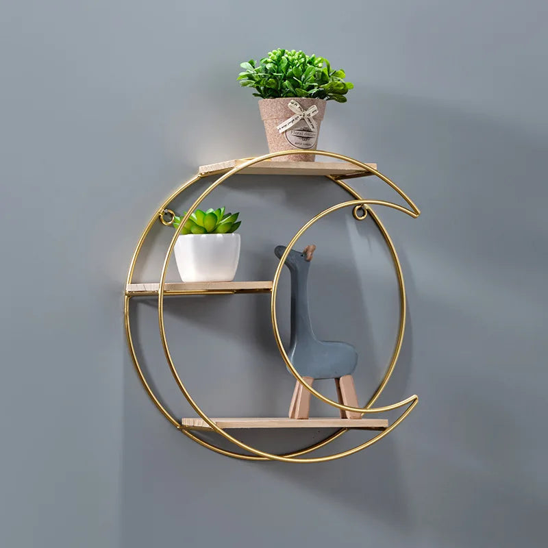 Mosrugs | NordicWave Double Circle Wall Shelf – Scandinavian Floating Shelf for Home Décor & Storage