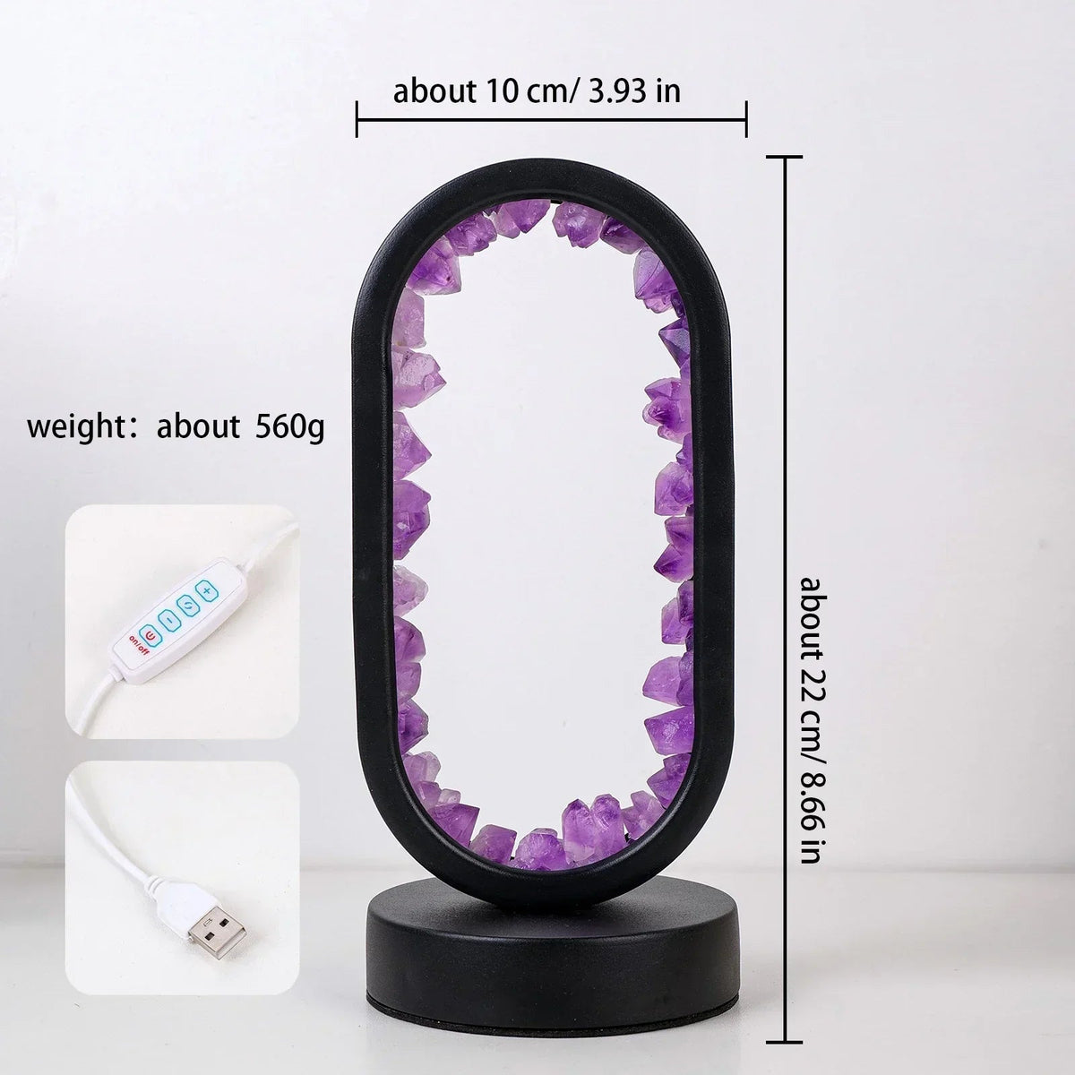 Mosrugs | AuraStone | Natural Calming Amethyst Serenity Lamp
