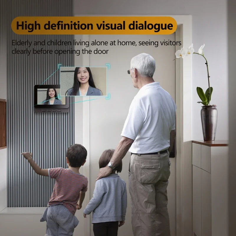 Mosrugs | Wireless Video Doorbell with Intercom & Night HD Vision – 4.3” IPS Display, Waterproof