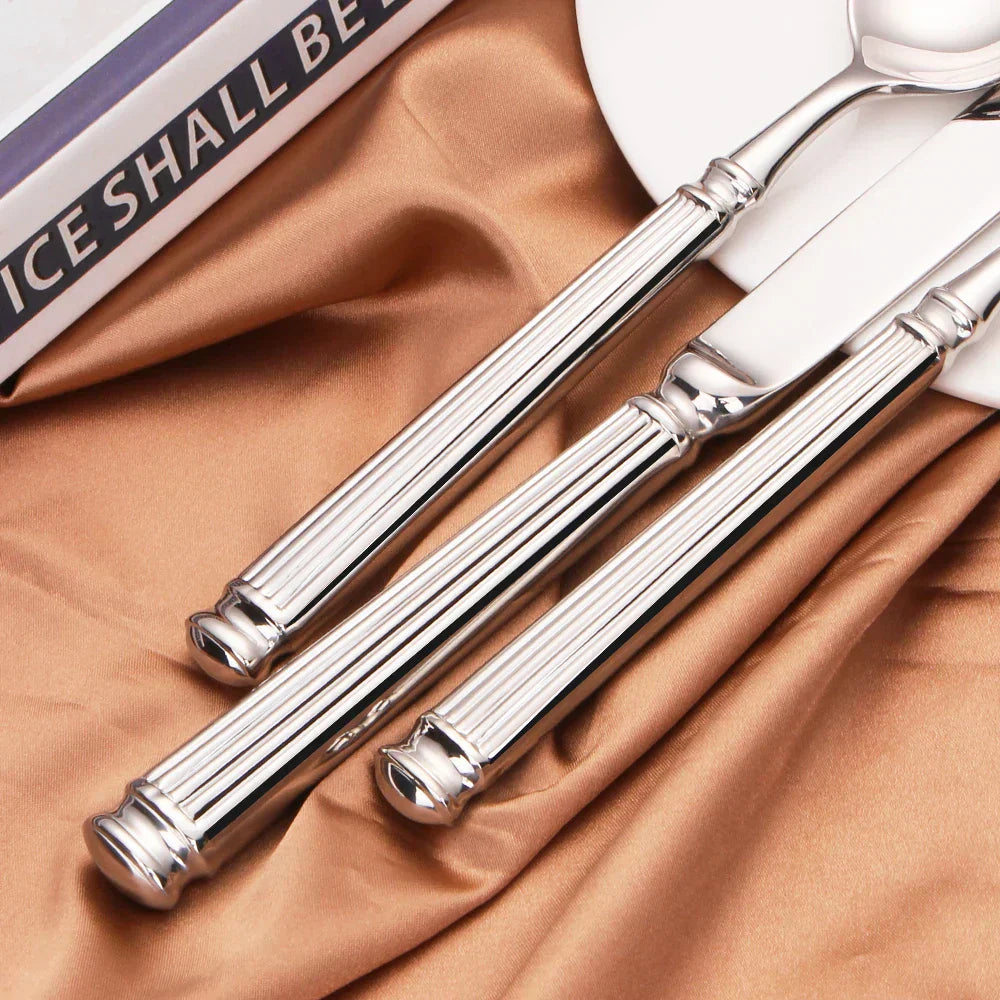 Mosrugs | Premium Stainless Steel Cutlery Set – 304 Mirror Finish Silverware for Everyday & Formal Dining