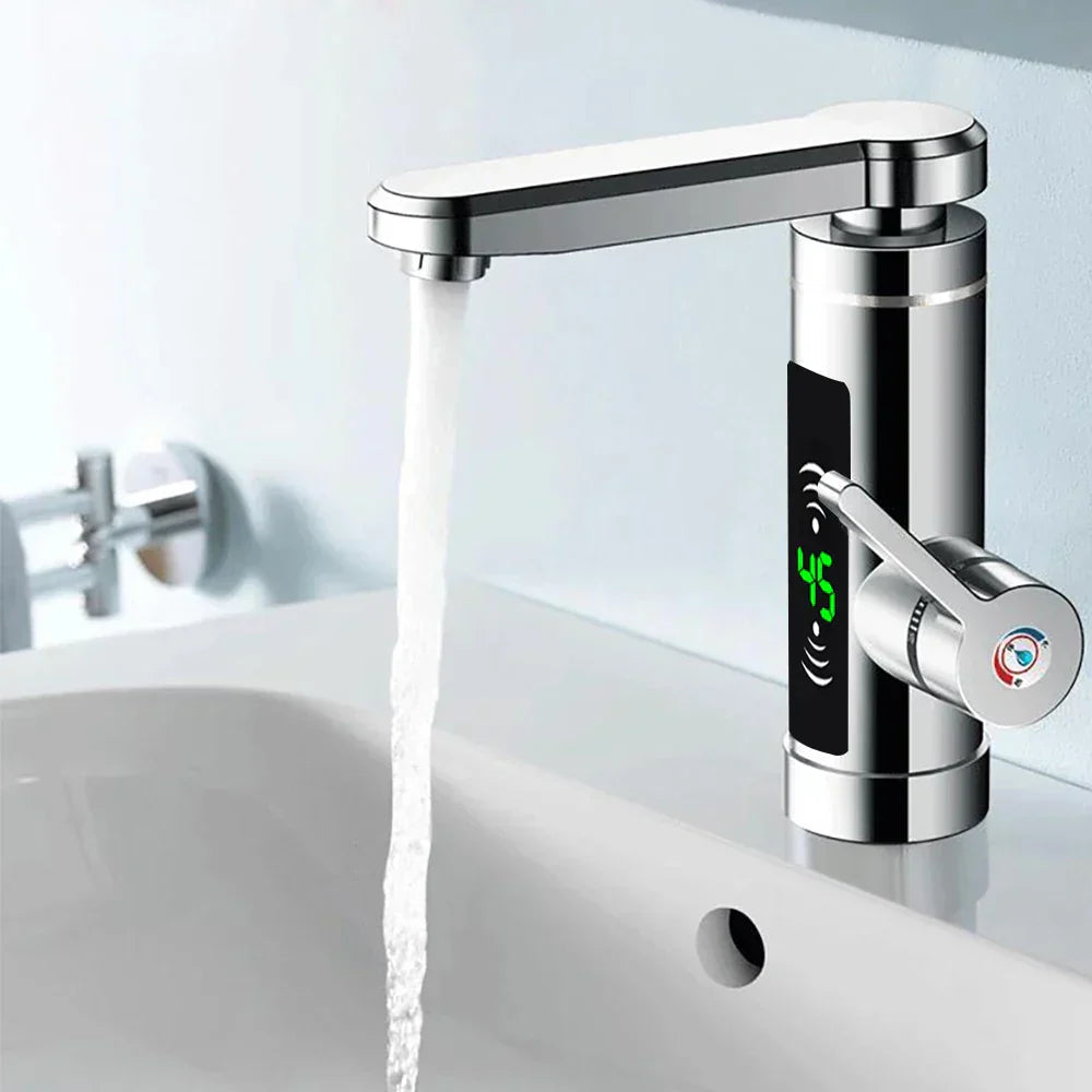 Mosrugs | ThermoFlow 3000W Instant Heating Kitchen Tap with 360° Rotating Spout – Stainless Steel & Energy Efficient