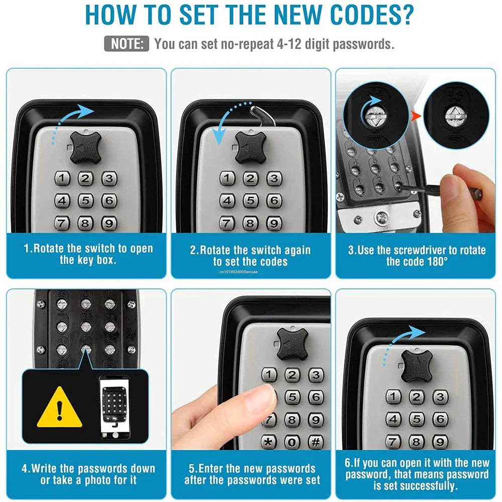 Mosrugs | Waterproof Wall-Mounted Key Safe Box – Outdoor Lockable Key Storage with Combination Code