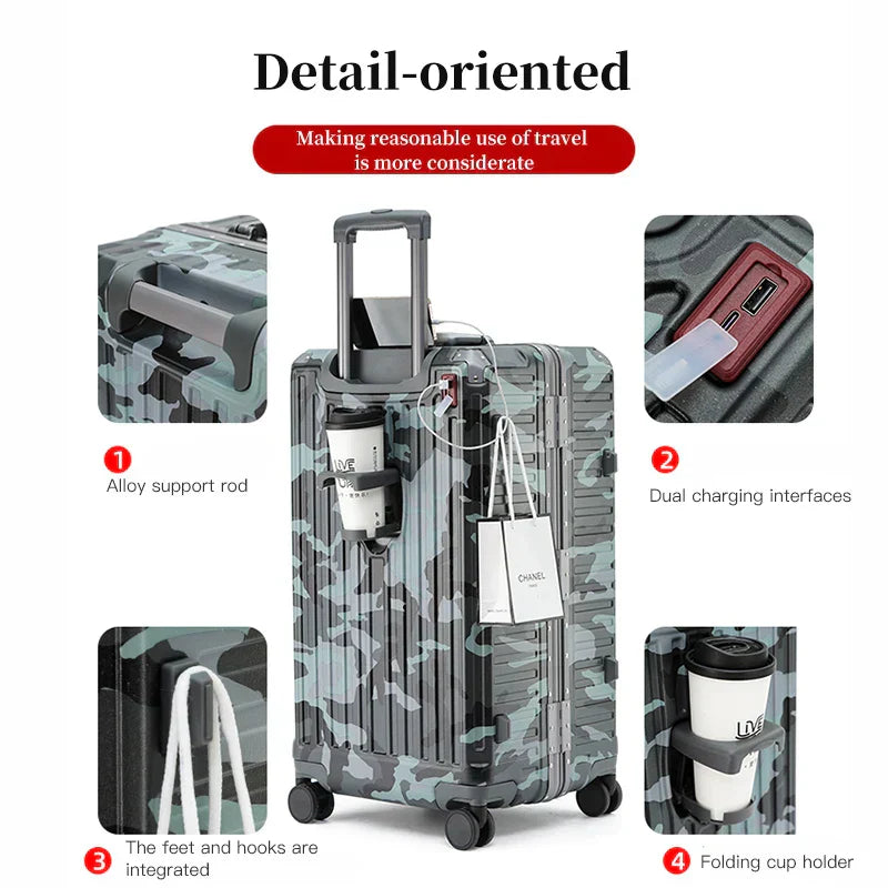 Mosrugs | Zagreb – Wide Handle Hardshell Suitcase with Aluminium Frame & 360° Spinner Wheels