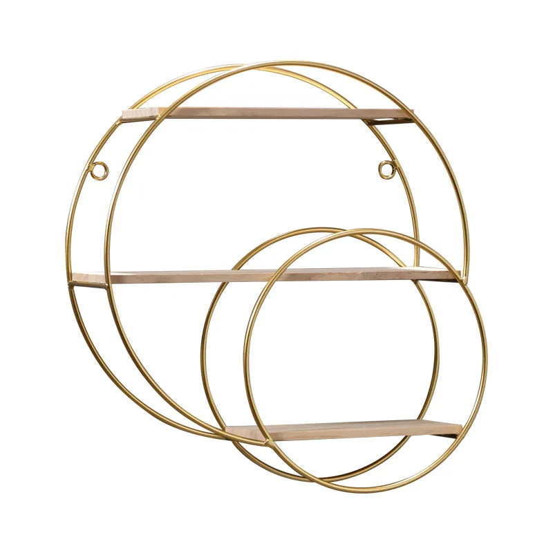 Mosrugs | NordicWave Double Circle Wall Shelf – Scandinavian Floating Shelf for Home Décor & Storage