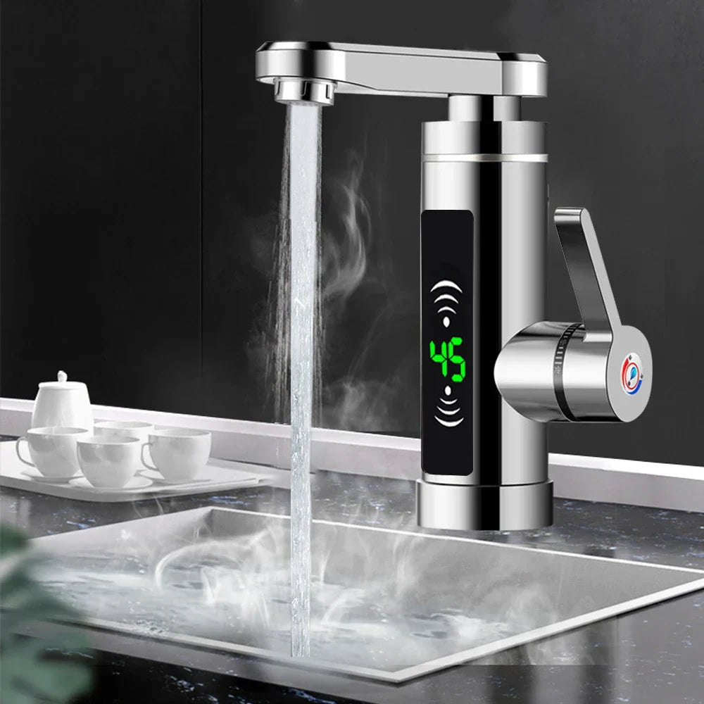 Mosrugs | ThermoFlow 3000W Instant Heating Kitchen Tap with 360° Rotating Spout – Stainless Steel & Energy Efficient