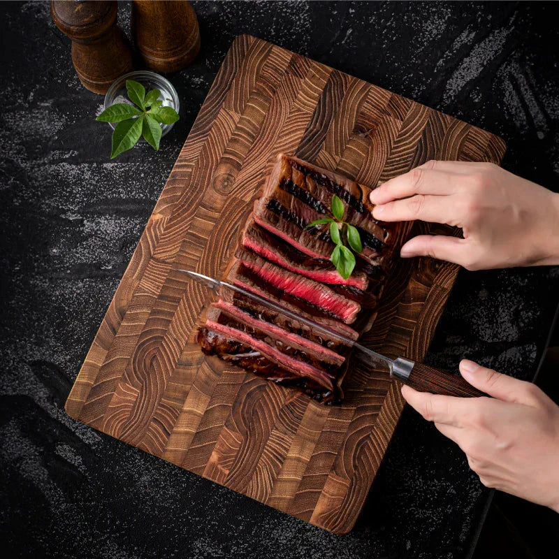 Mosrugs | Premium Wooden Butcher Block – End Grain Chopping Board for Kitchen & Professional Chefs