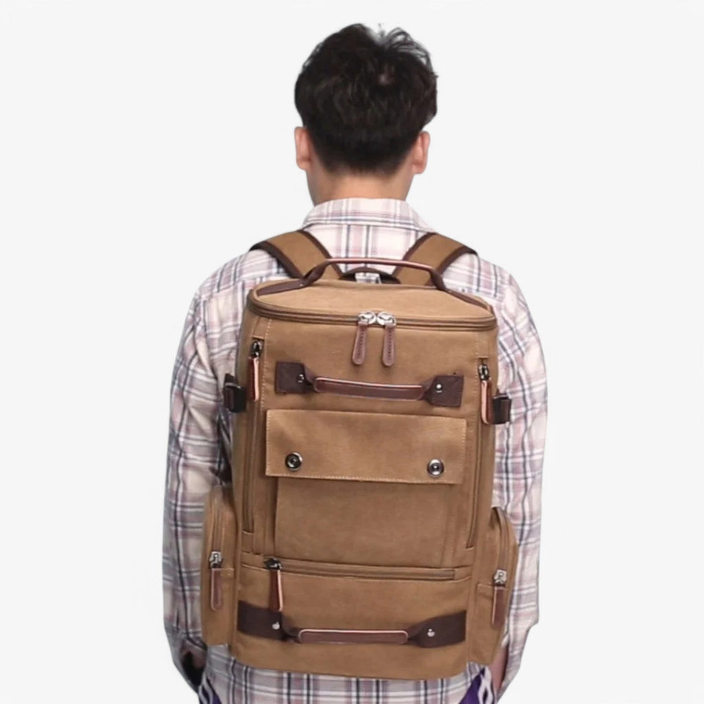 Mosrugs | Vintage Canvas Backpack – Stylish & Functional with Laptop Compartment for Everyday & Adventure