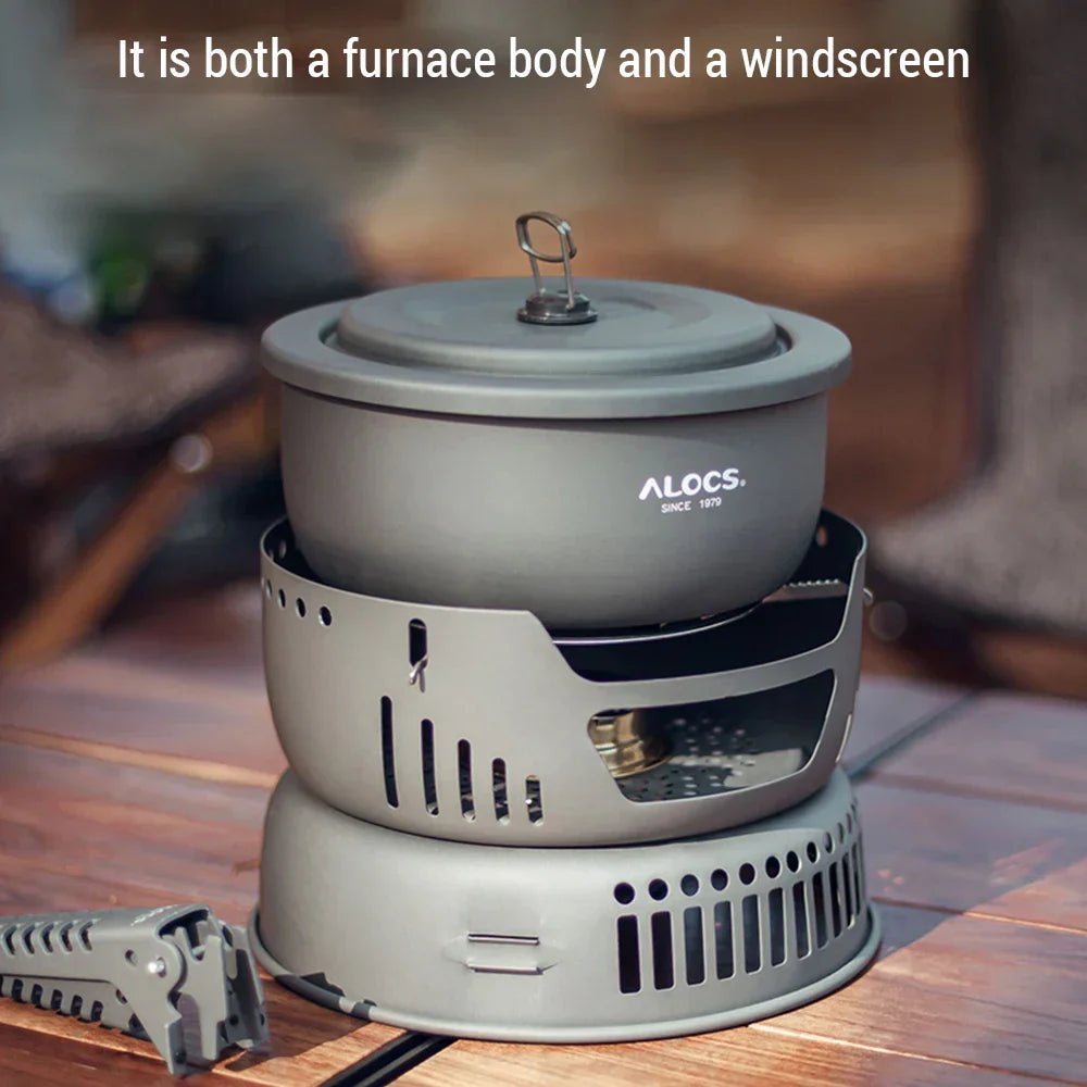 Mosrugs | Portable Outdoor Cookware Set – Lightweight Camping Cooking Gear with Windshield