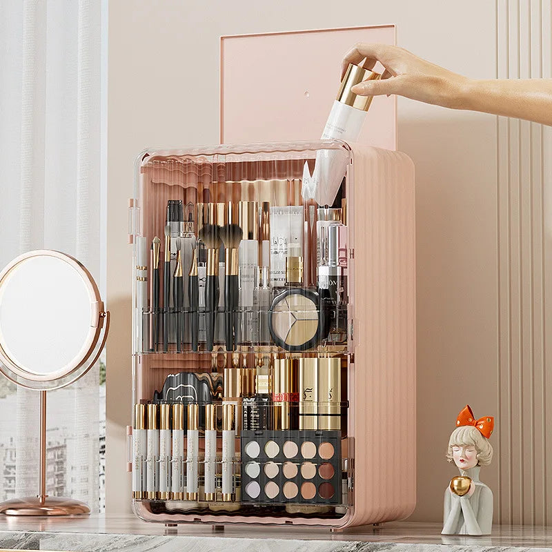 Mosrugs | Luxo Luxury Makeup Storage Box – Dust-Proof Cosmetic Organiser with Magnetic Door