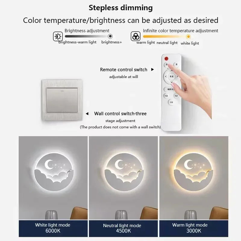 Mosrugs | Magical LED Wall Lamp – Moon & Stars Night Light