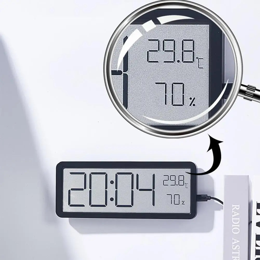 Mosrugs | TimeVibe Large LED Digital Wall Clock with Temperature & Humidity Display