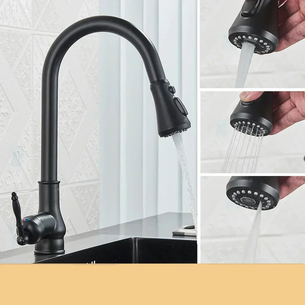 Mosrugs | VintageTap Antique Brass Kitchen Tap – Retro Style Mixer Faucet with Swivel Spout