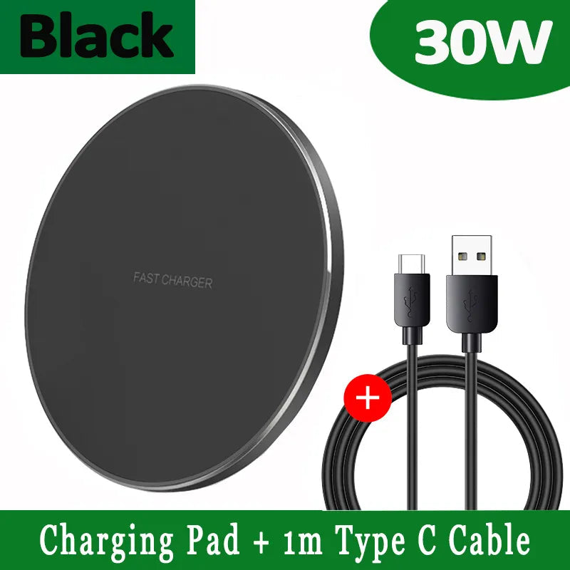 Mosrugs | 30W Fast Wireless Charging Pad | Premium USB-C MagSafe Charger for Apple iPhone, Samsung & Android