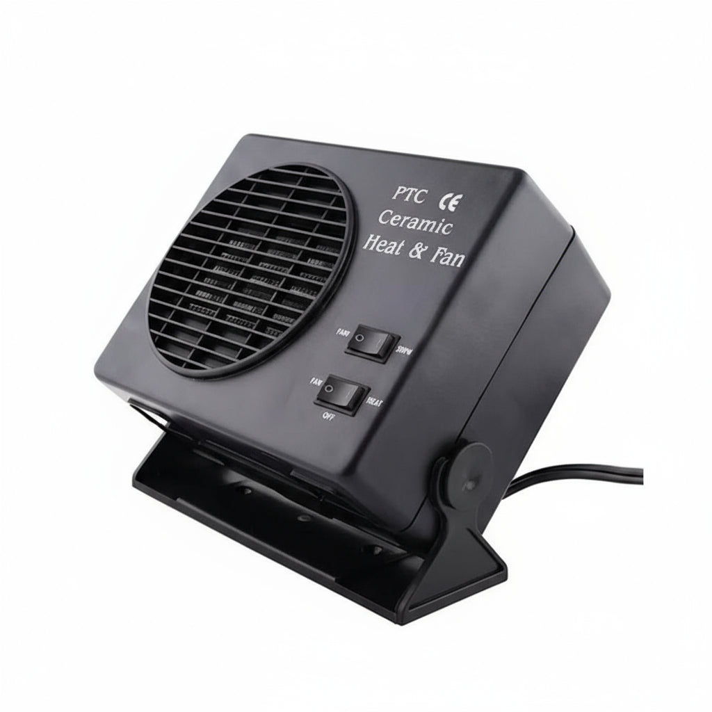 Mosrugs | 12V Ceramic Car Heater Fan | 150W-300W | Portable Defroster w/ Automatic Thermostat