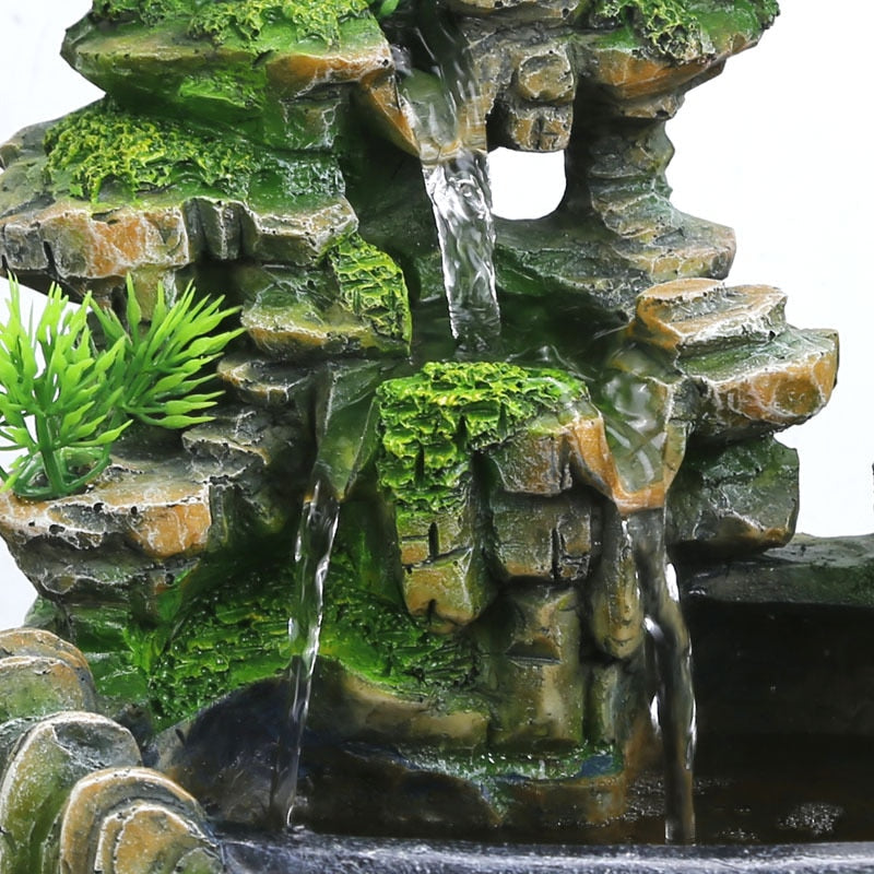 Mosrugs | ZenFlow Indoor Tabletop Fountain – LED Light Water Feature for Home, Office & Relaxation Décor