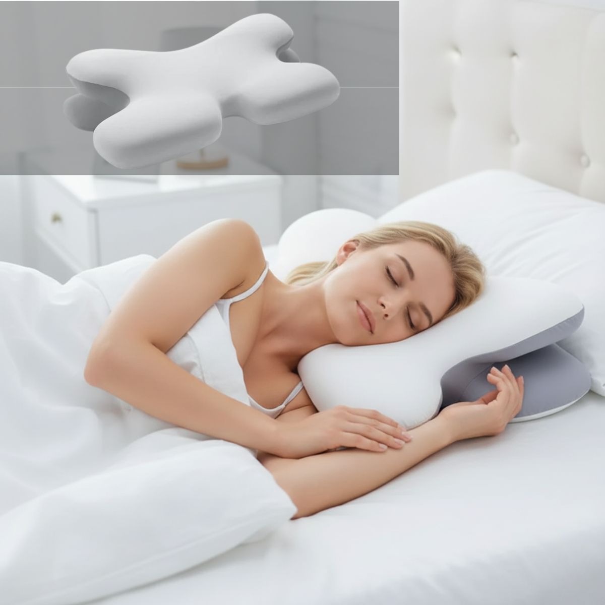 Mosrugs | Side Sleeper Pillow | Ergonomic Memory Foam for Neck Pain Relief & Comfortable Sleep |Best Pillow for Back Pain