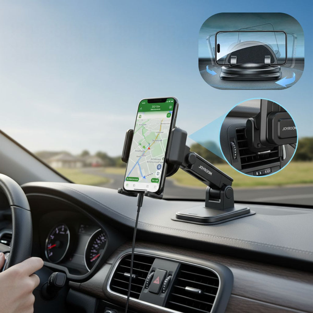 Mosrugs | 360° Rotating Car Phone Mounts | Phone Holders Adjustable Dashboard & Air Vent Mount for Smartphones, Ideal for Safe Driving and Navigation