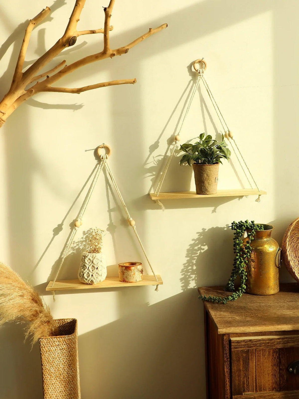Mosrugs | BohoString - Macramé Wooden Wall Piece