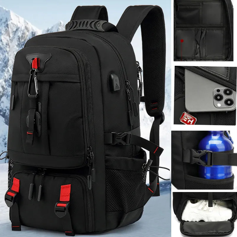 Mosrugs | Tech Trek Pro 50-80L – The Ultimate Backpack with USB Charging Port | Durable & Spacious