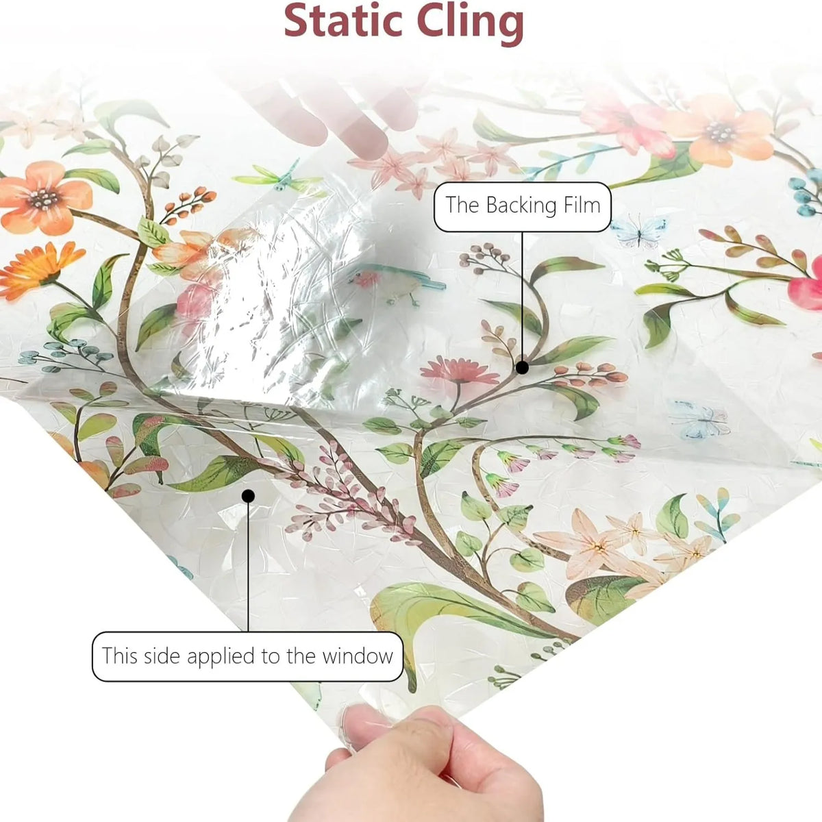 Sunlit Garden Floral Privacy Window Film