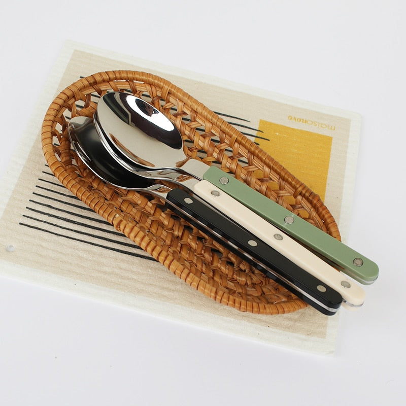 Mosrugs | 24-Piece Cutlery Set – Engraved Stainless Steel Flatware for 6 People